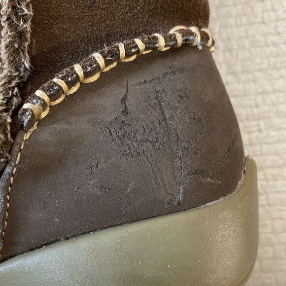 Patchwork Leather Knee HIgh Boots Size 6.5 Browns Faux Fur Lining Sporto - Picture 9 of 9